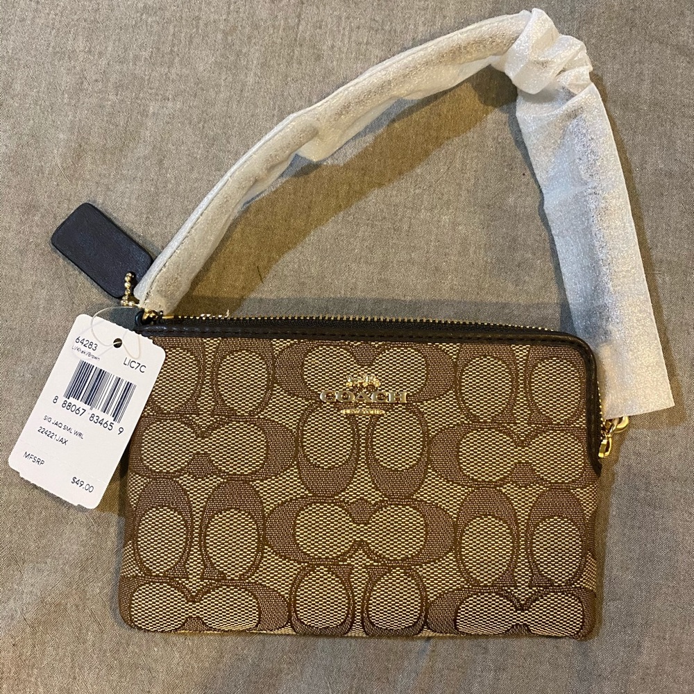 Coach Double Corner Zip Wristlet (Tags Attached)